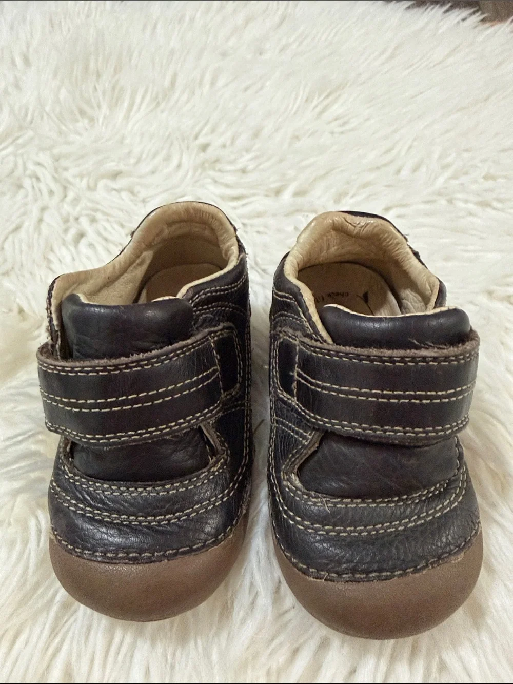 Baby Stride Rite Brown Leather Velcro Sneakers Size Size 5